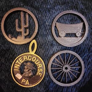 Cast Iron Rustic Western Themed Wall Trivets Set